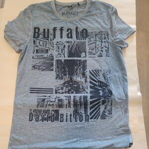 Buffalo David Bitton Blue Graphic T-Shirt Soft Cotton Blend Size Small Tee